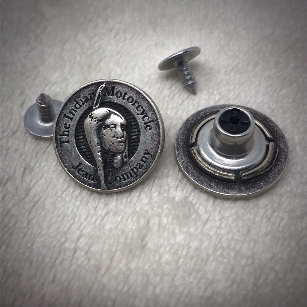 One (1) Indian Motorcycle Metal Jeans Button 0.75”
